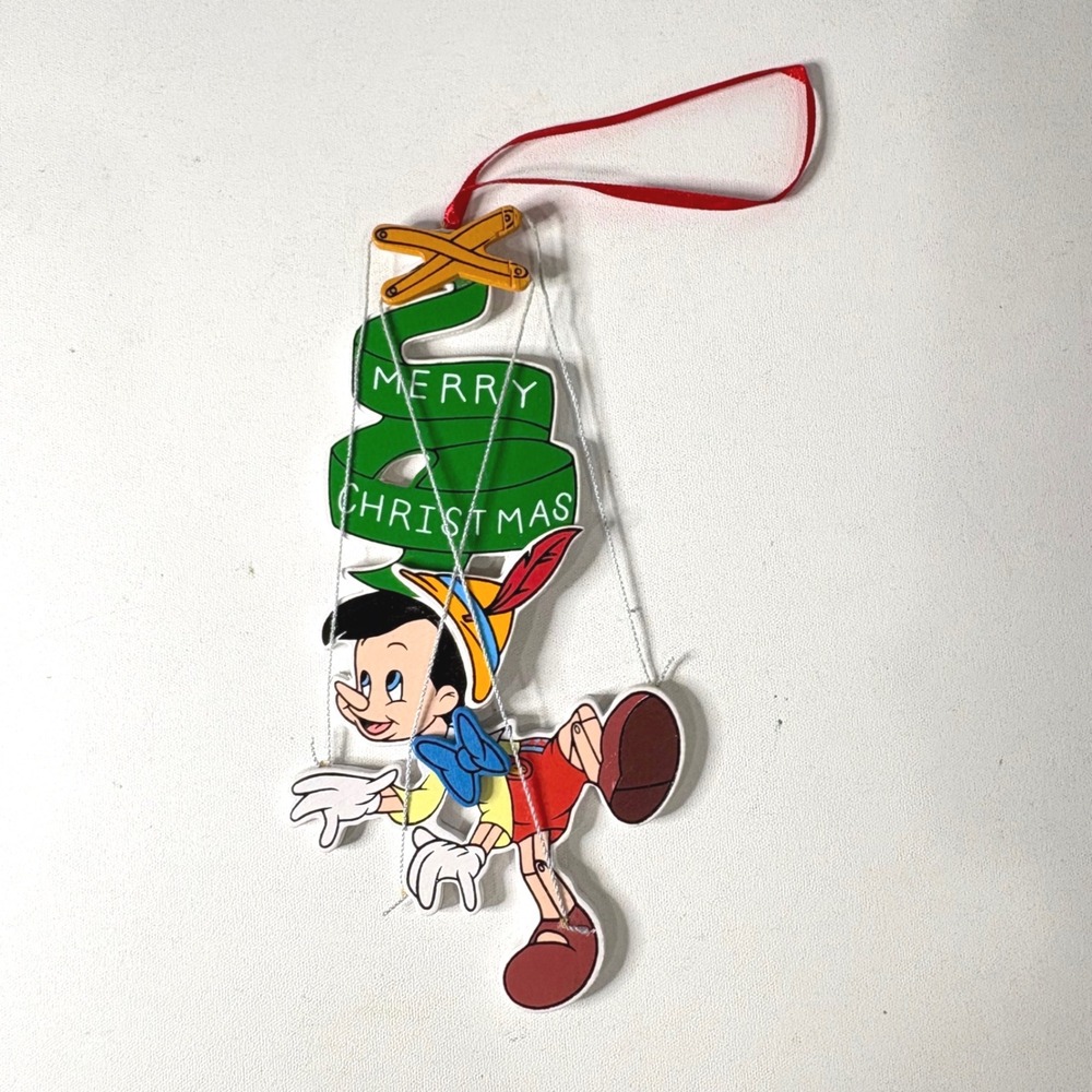 Kurt S Adler Disney Pinocchio Marionette Wooden Christmas Tree Ornament Vintage